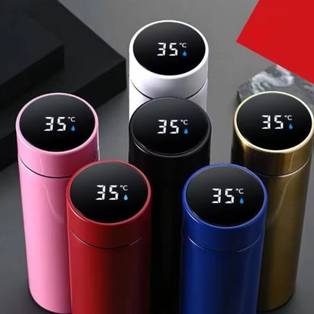 3/$20 Bundle 🌈500ml Smart Stainless Steel Bottle LED TempDisplay –Celsius